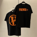 Vlone "FRIENDS" Circle Graphic T-Shirt - Black/Orange